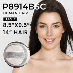 PAMELA Extra Large Mono Top Hairpiece | 14" Remy Human Hair